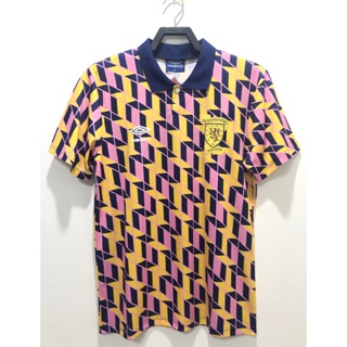 เสื้อกีฬาแขนสั้น ลายทีมชาติฟุตบอล Scotland Away Two Away 1988 89 ชุดเยือน สไตล์วินเทจ แห้งเร็ว สําหรับผู้ชาย S-XXL