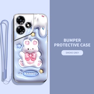 เคสโทรศัพท์มือถือ ซิลิโคนนิ่ม TPU ลายการ์ตูนกระต่าย ไดโนเสาร์ 3D พร้อมสายคล้อง สําหรับ Infinix Hot 30 Play Hot 30i X6831 X669