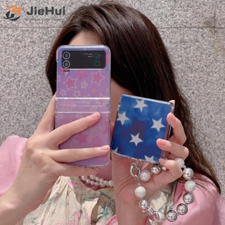 Jiehui เคสโทรศัพท์มือถือ ลายดาว สามสี แฟชั่น สําหรับ Samsung Z Flip5 Z Flip4 Z Flip3