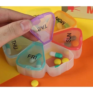 กล่องใส่ยาพกพา รูปดอกไม้7วัน7กลีบ ตลับยาและวิตามิน 7 วัน 4 มื้อ 7Day pill case