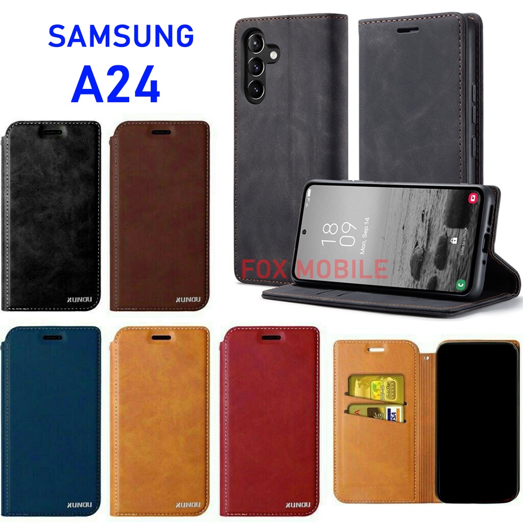 เคสหนัง A25/A05/A05S/A24/A14/A15/S23FE เคสฝาพับ ตั้งได้ สำหรับ SAMSUNG A54 5G/A34 5G เคสกันกระแทก ใส่บัตรได้ XUNDU