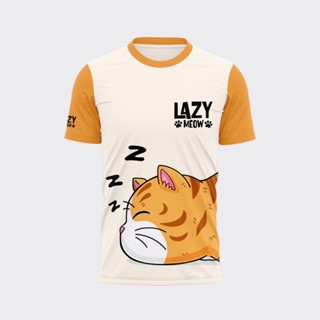 เสื้อวิ่งพิมพ์ลายแมวเหมียวขี้เซา LazyMeow