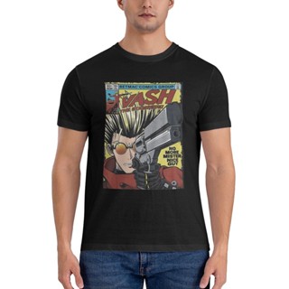 ใหม่ล่าสุด เสื้อยืด ผ้าฝ้าย พิมพ์ลายการ์ตูนอนิเมะ Trigun The Stampede สไตล์ญี่ปุ่น สําหรับผู้ชาย