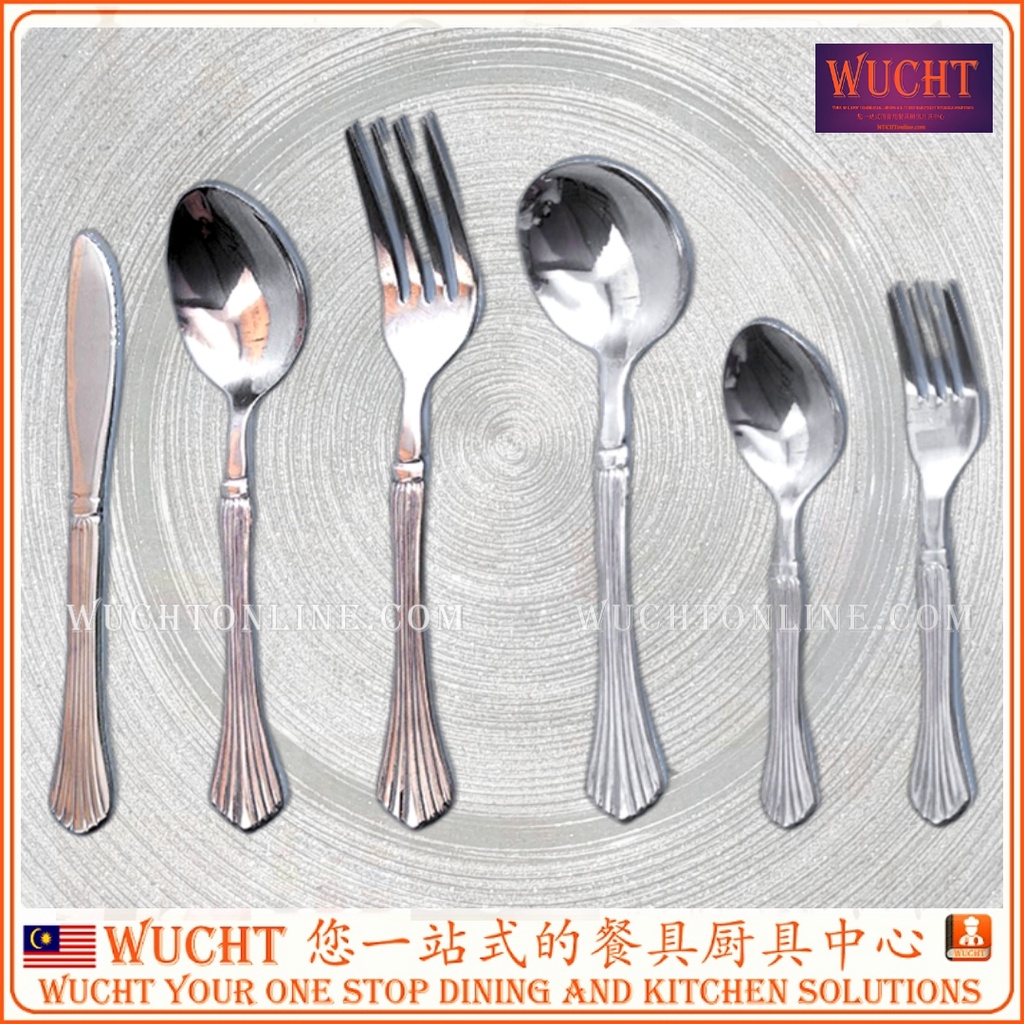 WUCHTพัดลมรูปร่างช้อนส้อมSSteelบนโต๊ะอาหารตารางมีดช้อนส้อมช้อนส้อมช้อนส้อม Western มีดมีดส้อมช้อนช้อ