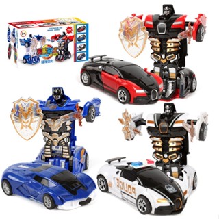 Childrens collision deformation car toy boy inertia impact one button deformation sports car（7）