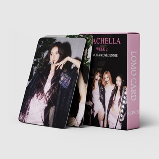 โปสการ์ดโลโม่ ลาย Black-Pink The Coachella Music สีดํา สีชมพู สําหรับเก็บสะสม 55 ชิ้น ต่อกล่อง