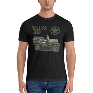 เสื้อยืด ทรงหลวม พิมพ์ลาย Willys Jeep Usa Wwii Super Sale