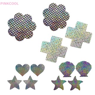 Pinkcool สติกเกอร์เลเซอร์ บางพิเศษ ระบายอากาศ ใช้แล้วทิ้ง สําหรับติดหน้าอก 1 คู่