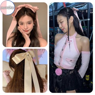 Jennie กิ๊บติดผม ริบบิ้นโบว์คู่ ขนาดใหญ่ หรูหรา สไตล์เกาหลี ฝรั่งเศส สําหรับผู้หญิง 2023