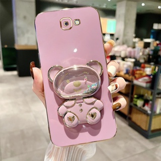 เคสโทรศัพท์ซิลิโคน TPU แบบนิ่ม ลายการ์ตูนหมี ป้องกันกล้อง สําหรับ Samsung Galaxy J4+ J4 Plus J4 J5 J6 J7 J2 Prime J7 2017 G532