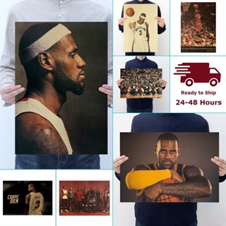 โปสเตอร์กระดาษคราฟท์ ลาย NBA LeBron James Allen Iverson ขนาด 50.5x35 ซม. สําหรับตกแต่งผนัง