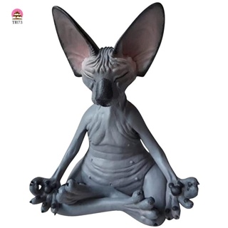 Sphynx Cat Meditate, รูปปั้นแมวที่นึกถึง, ทำสมาธิแมวคิด, Sphynx Hairless Cat Meditation ของสะสม