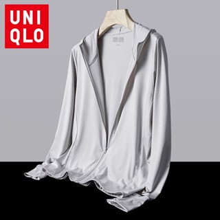 Uniqlo เสื้อแจ็กเก็ตกันแดด มีฮู้ด แบบบาง ระบายอากาศได้ดี เหมาะกับฤดูร้อน สําหรับผู้ชาย และผู้หญิง