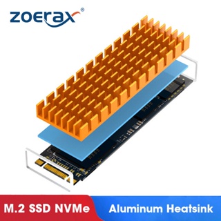 Zoerax M.2 SSD NVMe ฮีตซิงก์โซลิดสเตท M2 2280 อลูมิเนียม ฮีตซิงก์ ปะเก็น พร้อมแผ่นซิลิโคนความร้อน PC อุปกรณ์เสริม