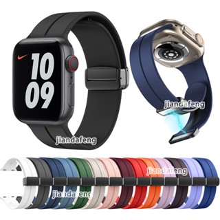 สายนาฬิกาข้อมือ หัวเข็มขัดแม่เหล็ก สําหรับ Apple watch Series 8 7 SE 6 5 4 3 Ultra iwatch 40 มม. 44 มม. 41 มม. 45 มม. 49 มม.