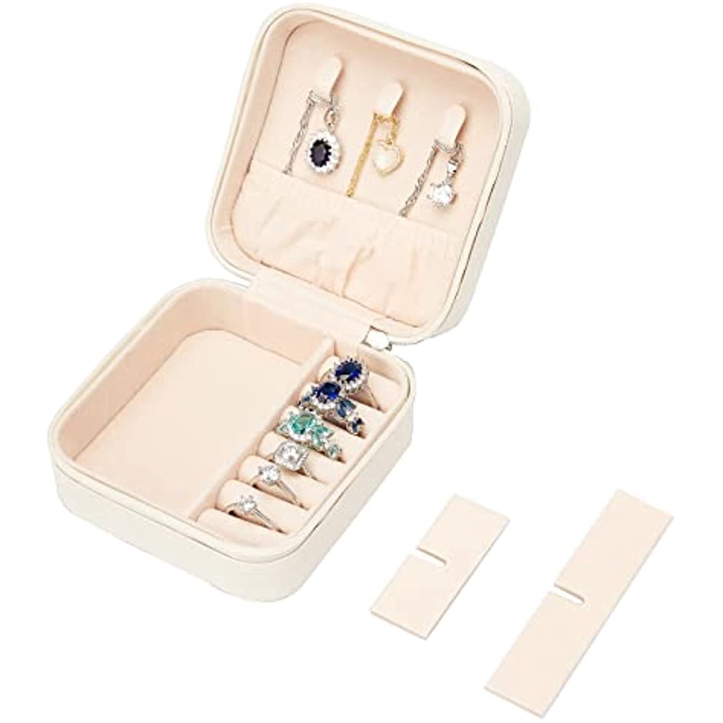 กล่องเก็บเครื่องประดับ ต่างหู สร้อยคอ แหวน แบบพกพา สําหรับผู้หญิง - รูปที่ 4