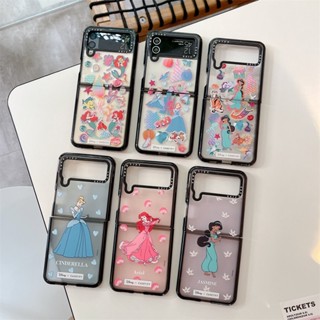 เคสโทรศัพท์มือถือแบบแข็ง ใส ฝาพับ ลายเจ้าหญิงดิสนีย์ Ariel CINDERELLA JASMINE หรูหรา สําหรับ Samsung Galaxy Z Flip 4 3 5G Z Flip 3 Flip4