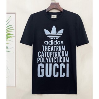 Gucc1 ใหม่ เสื้อยืดลําลอง ผ้าฝ้าย แขนสั้น คอกลม พิมพ์ลาย สําหรับผู้ชาย S-4XL