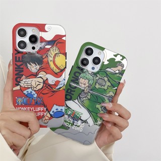 เคสแข็ง เคสไอโฟน iPhone 14 Pro Max iPhone 13 Pro Max iPhone 12 Pro Max iPhone 11 Cartoon วันพีซ One Piece Cool Zoro โซโร่ &amp; ลูฟี่ Luffy Hard Case