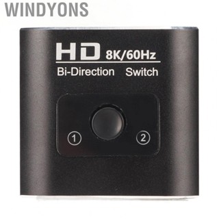 Windyons Bi Directional Switcher  Heat Dissipation Plug and Play Stable Signal Transmission Aluminum Alloy 8K HD Multimedia Interface Switcher 1 in 2 Out  for TV