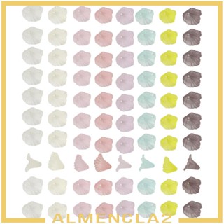 [Almencla2] ลูกปัดดอกไม้ สีขาว สําหรับทําเครื่องประดับ สร้อยคอ 50 ชิ้น