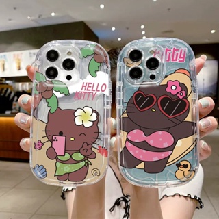 เคสโทรศัพท์มือถือ TPU แบบนิ่ม ลายการ์ตูนคิตตี้ สีดํา สําหรับ VIVO V25 V25E S15 Pro V25 Pro Y02S Y16 Y35 Y22 Y22S S12 Pro V23 Pro S10E V23E