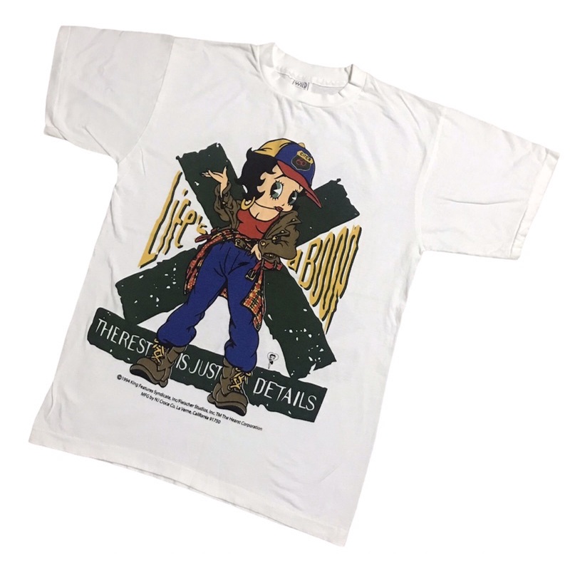 พร้อมส่ง เสื้อยืดการ์ตูน วินเทจ BETTY BOOP 90’ ผ้าฟอกเก่า  “