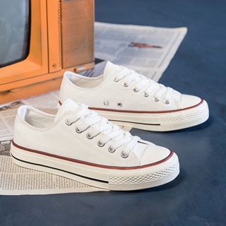 ส่งเร็ว🚚รองเท้าผ้าใบ พื้นยาง ใส่สบาย ระบายอากาศ ลำลอง รองเท้…