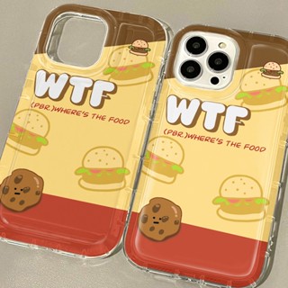 เคสโทรศัพท์ซิลิโคน TPU แบบนิ่ม ลายแฮมเบอร์เกอร์ กันกระแทก สําหรับ IPhone 14 13 11 12 Pro XS Max X XR 7+ 8 Plus