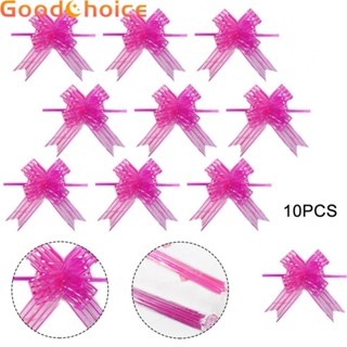 【Good】Pull Bows Rose Pink Christmas New Year Pink Plastic Festive Wedding Decoration【Ready Stock】