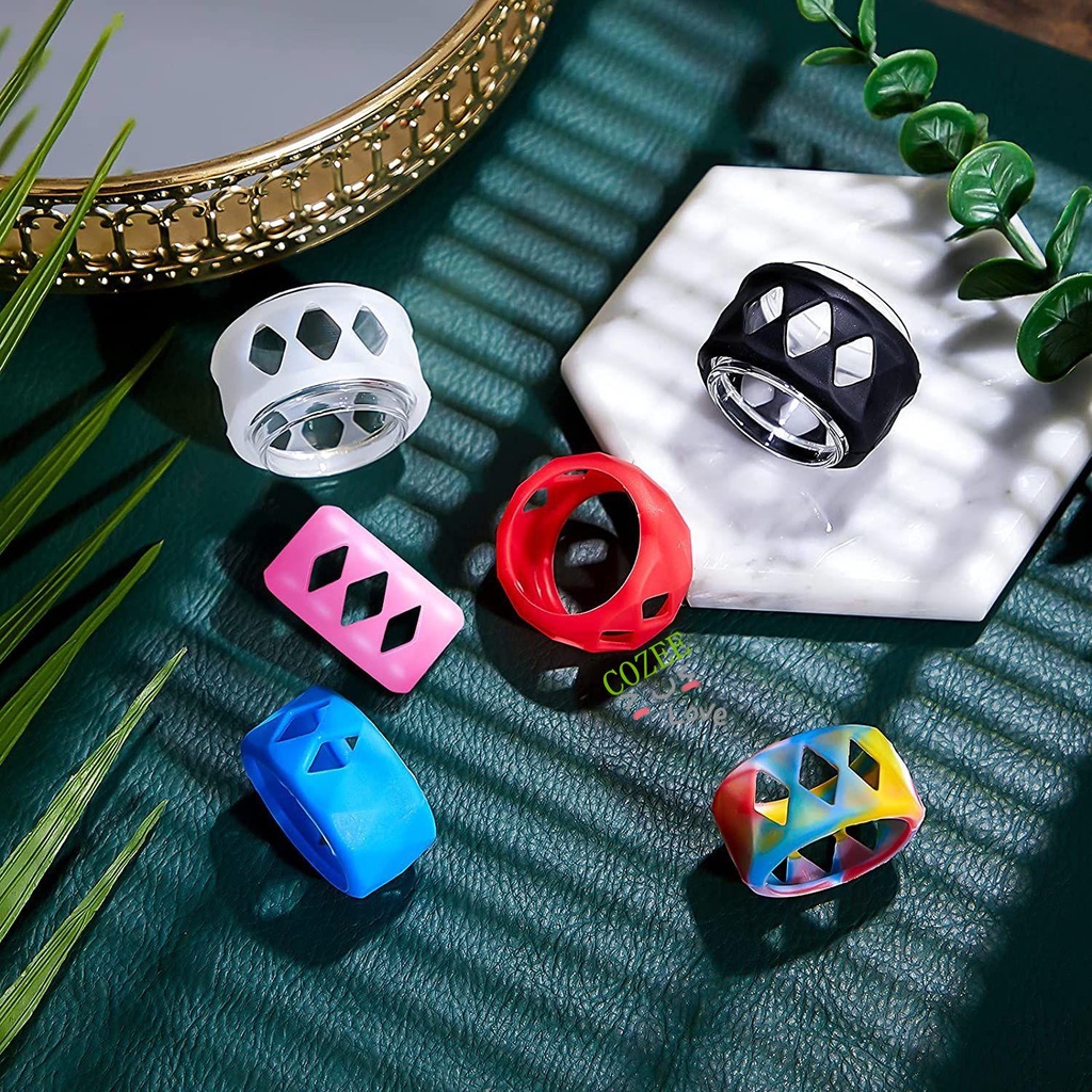25 x 17 มม. สีสันหลายสีแหวนกันลื่นปฏิบัติแขนป้องกันลื่นวงหลอดไฟแก้วยางแหวนซิลิโคนอ่อนนุ่ม