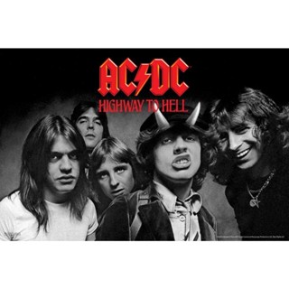 โปสเตอร์ Acdc Ac Dc Highway To Hell Bw Music Rock Band สไตล์วินเทจ สําหรับตกแต่งผนัง