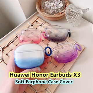 พร้อมส่ง! เคสหูฟัง แบบนิ่ม ไล่โทนสี เรียบง่าย สําหรับ Huawei Honor Earbuds X3 X3