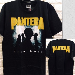 เสื้อยืดแขนสั้น พิมพ์ลายวงร็อค Pantera สีดํา