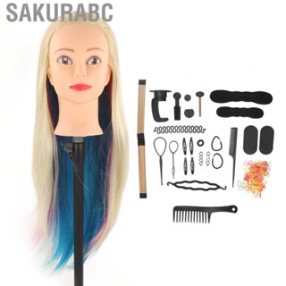 Sakurabc Hair Mannequin Training Head with Tools Hair Styling Hairdressing Mannequin Head for Salon