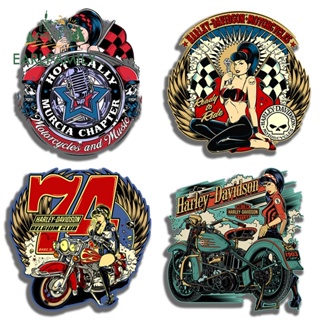 Earlfamily สติกเกอร์กันน้ํา ลาย Lucky Harley Davidson ขนาด 13 ซม. x 12.9 ซม. สําหรับติดตกแต่งประตูรถยนต์ หน้าต่าง แล็ปท็อป