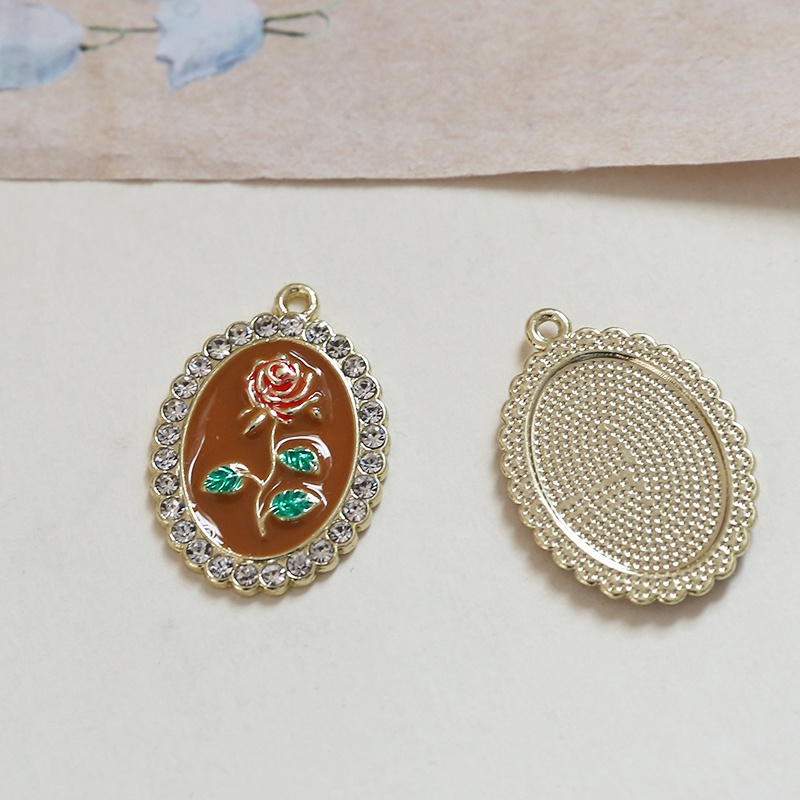 วินเทจลมกุหลาบประดับเพชรไข่มุกโลหะผสมรูปไข่จี้ diy รูปที่ 8