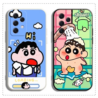 เคส Samsung A04 A03 A02S A04 A03S A02 M02 A71 A51 A11 M11 A70 A70S A50 A30S A50S A20 A30 A10S 4G 5G โทรศัพท์มือถือแบบนิ่ม ลายการ์ตูนชินจัง สีดํา ขาว สําหรับ