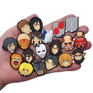 การ์ตูนสิงโตโล่ จิบิต สําหรับ Croc Charms Attack on Titan Jibitz Charm Pin Sword Anime Croc Jibbits สําหรับเด็ก อุปกรณ์ตกแต่งรองเท้า