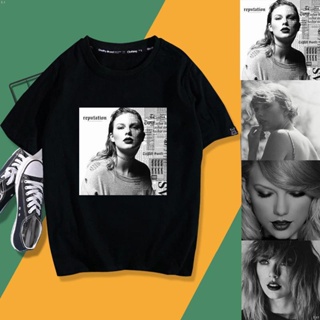  เสื้อยืด เสื้อยืดคอกลมcrew neckเสื้อยืดแขนสั้น พิมพ์ลาย Taylor swift Taylor Wift Reputation แฟชั่นทันสมัย สําหรับผู้หญิ