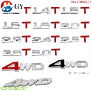 พร้อมส่ง สติกเกอร์โลโก้โลหะ 3D 1.8 T2.0 T3.0 T V6 4WD สําหรับติดตกแต่งรถยนต์