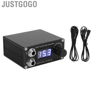 Justgogo Portable Tattoo Power Supply Aluminium Alloy Professional Digital LCD Tattoo Power Source with Tattoo  Cords for Tattooist