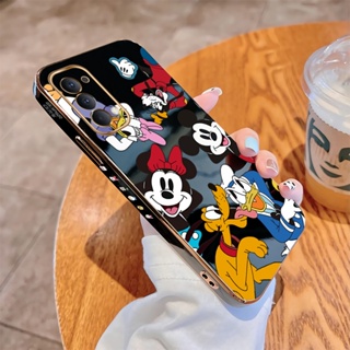 เคส OPPO Reno Reno2 Z Reno3 Pro 4G 5G Reno4 เคสโทรศัพท์มือถือแบบนิ่ม ขอบสี่เหลี่ยม ลายมิกกี้เมาส์ หรูหรา