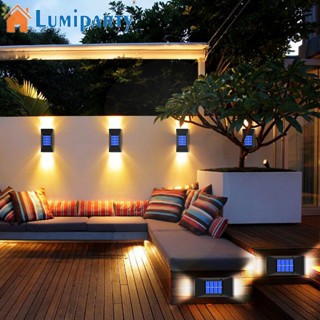 Lumiparty โคมไฟติดผนัง Led พลังงานแสงอาทิตย์ กันน้ํา สําหรับตกแต่งสวน รั้ว กลางแจ้ง