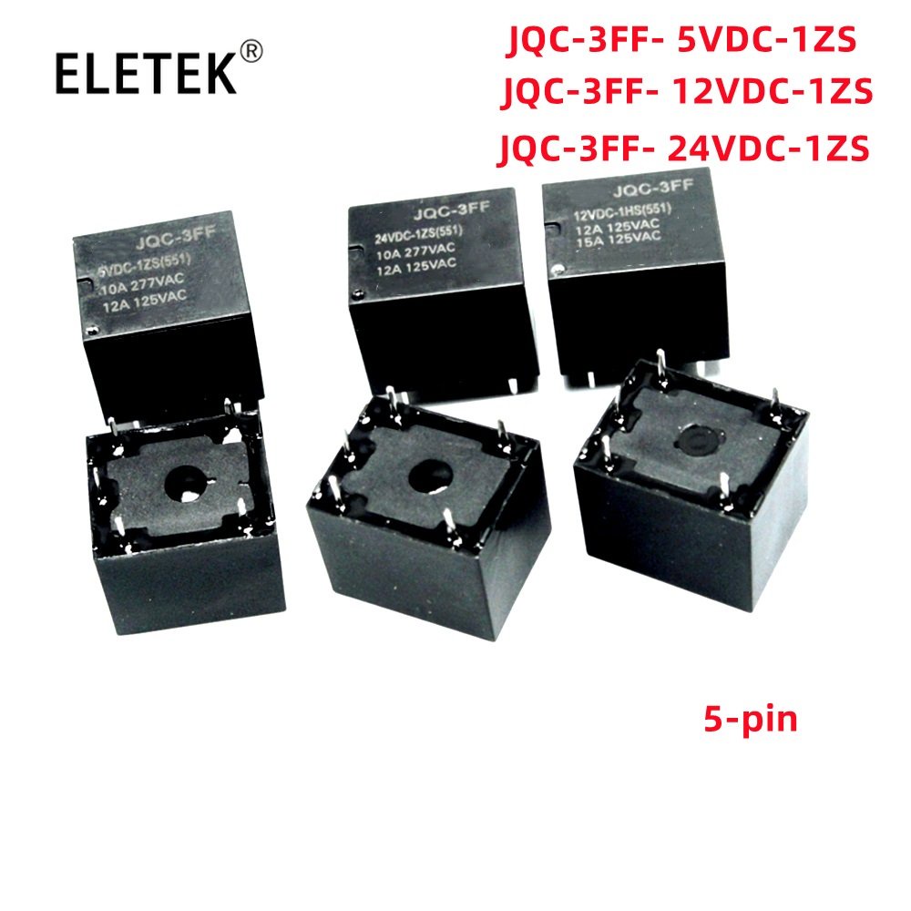 รีเลย์ 10A DC HF3FF-JQC-3FF- 5VDC-1ZS 12VDC-1ZS 24VDC-1ZS(551) 5 Pin HF- JQC-3FF- 5V 12V 24V คุณภาพด