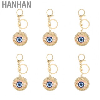 Hanhan 6pcs Big Eyes Keychain Cute Exquisite Rust Prevention Rhinestone Keychain Metal Keychain for  Bags Metal