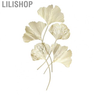 Lilishop Metal Wall Decor Iron Simulated 3D Ginkgo Leaves Hanging Wall Sculpture US