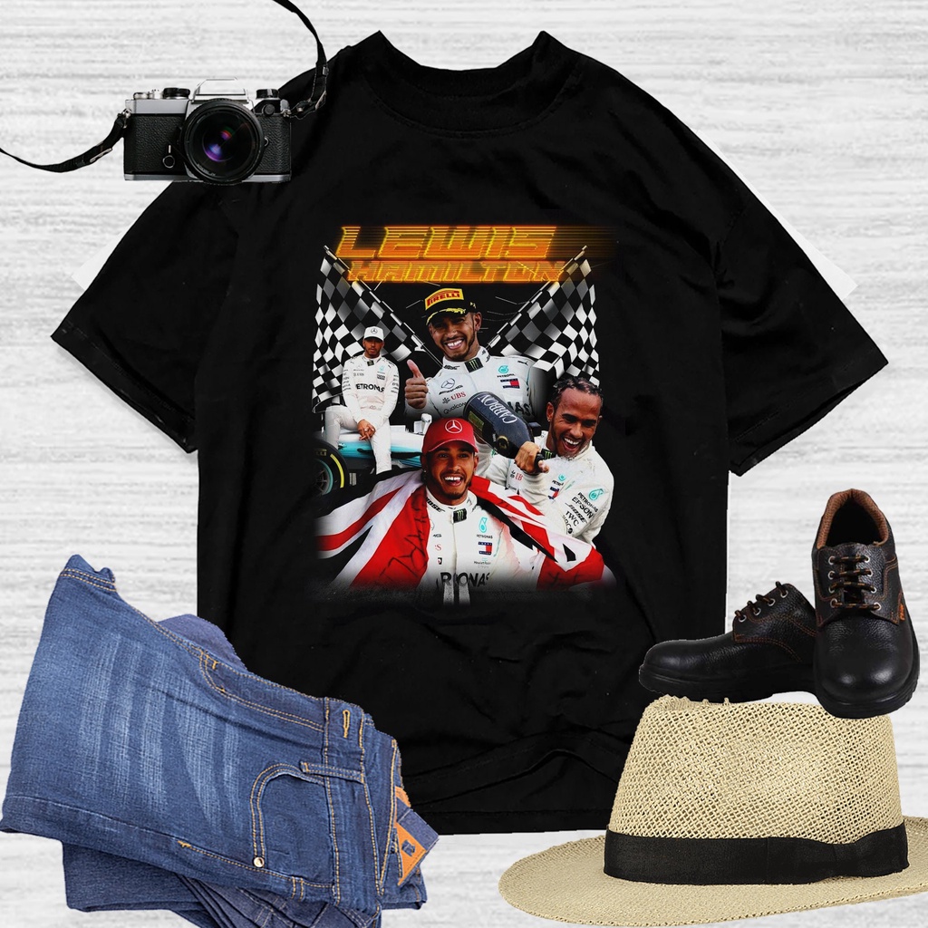 เสื้อยืด พิมพ์ลายกราฟิก Lewis Hamilton Homage Lewis Hamilton F1 สําหรับผู้ชาย แฟนคลับ 1