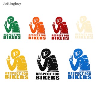 [Jettingbuy] สติกเกอร์ ลาย RESPECT FOR BIKERS ลอกออกได้ สําหรับติดตกแต่งรถยนต์ พร้อมส่ง