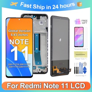 อะไหล่หน้าจอสัมผัสดิจิทัล LCD 100% tft แบบเปลี่ยน สําหรับ Xiaomi Redmi Note 11 (Global) Redmi Note 11 2201117Tg LCD